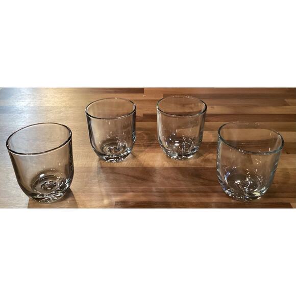 Vintage Roly Poly Clear Whiskey Glasses Molded Star Pattern on Bottom Set of 4 - Picture 6 of 12